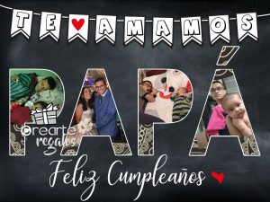 Collage papa personalizado horizontal 30x40 cm con fotos familiares